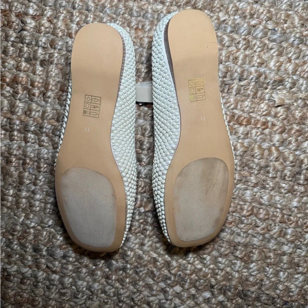 Jeffrey Campbell Pearl Embellished Ballet Flats - Cream/Nude - Size 11 - Picture 3 of 4